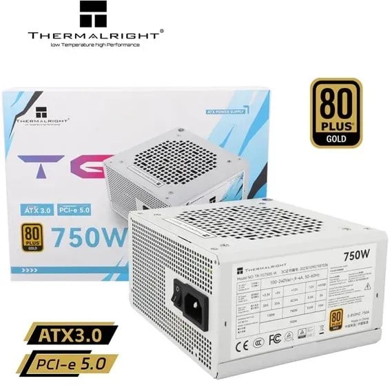 TG S (Non-Modular) Weiß - Netzteile - 750 Watt - 120 mm - ATX 3.0 - 80 Plus Gold zertifiziert