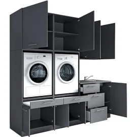 laundreezy Mehrzweckschrank-Set 238 x 68 x 238 cm Grau