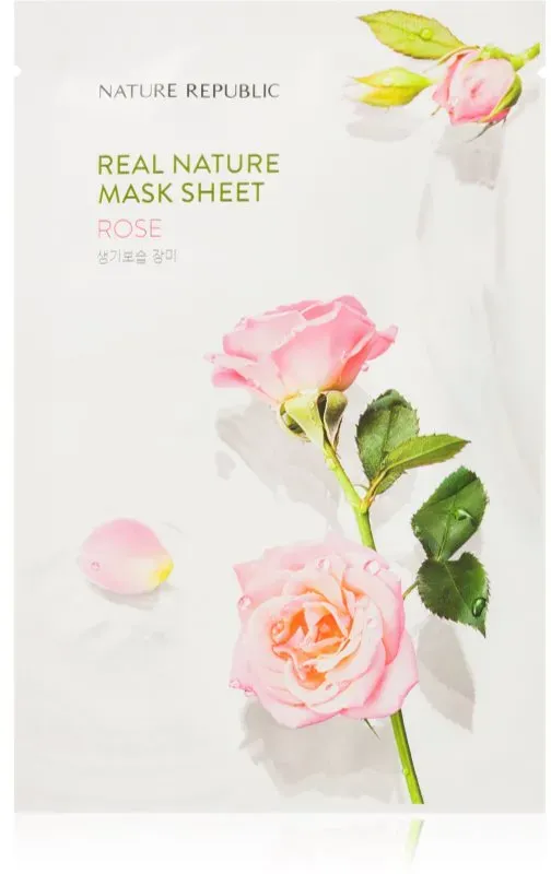 NATURE REPUBLIC Real Nature Rose Mask Sheet Revitalisierende Tuchmaske 23 ml