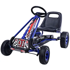 Costway Gokart mit Handbremse und verstellbarem Sitz blau (98x59x61)