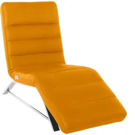 W.Schillig Relaxliege daily dreams Leder, Polyester 65 x 91 x 170 cm gelb mit Kissen