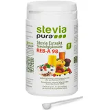 steviapura | 100% Reines, hochkonzentriertes Stevia Extrakt Pulver 100g | Süßungsmittel auf Basis von Steviolglycosiden aus der Stevia Pflanze (Stevia rebaudiana) und Rebaudiosid-A 98%