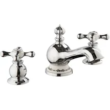 PaulGurkes Nostalgie 3-Loch Waschtischarmatur Landhausstil Retro Bordüre