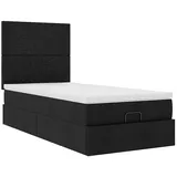 vidaXL Ottoman-Bett mit Matratze Schwarz 100x200 cm Stoff