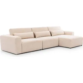 petits-meubles Ecksofa, Velano 3 Sitzplätze Beige