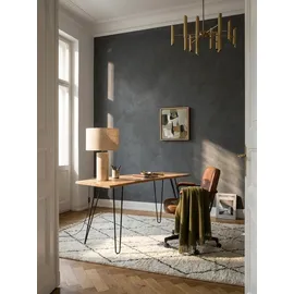 KADIMA DESIGN Schreibtisch / Massivholz/Metall, 150x36x75 cm Baumkante, Haarnadelbeine
