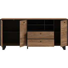 Forte Sideboard 180,8 x 81,6 x 42 cm Colonialeiche / Schwarz