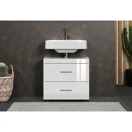 WELLTIME Waschbeckenunterschrank WELLTIME "Avena", weiß, B:60cm H:56cm T:34cm, Holzwerkstoff, MDF, Schränke, Waschbeckenunterschrank, Waschtisch mit 2 Schubkästen – (B/T/H) 60/34/56 cm