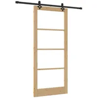 vidaXL Haustür Schiebetür ORKDAL Natürlich und Schwarz 93 x 211 cm (1-St) schwarz