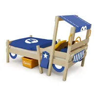 Wickey Kinderbett Hausbett Crazy Sparky Fun -Plane Holzbett 90 x 200 cm - blau - Blau