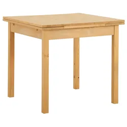 Esstisch HOME AFFAIRE "Maike, TOPSELLER", beige (natur gebeizt, gewachst), B:80cm H:74,5cm T:80cm, Tische, Home affaire, Breite 80cm, mit Auszugsfunktion