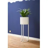 Vivanno Blumentopf auf Ständer, mit Beinen, Füßen "Elevate Round" 69 cm, Weiß