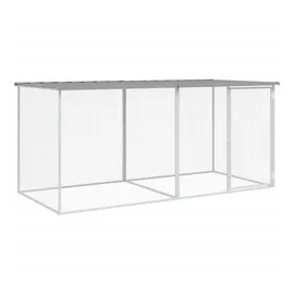 vidaXL Hühnerkäfig mit Dach 203 x 98 x 90 cm grau