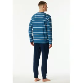 SCHIESSER Pyjama Casual Nightwear Blau/Weiß XL