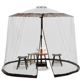 Moskitonetz für Sonnenschirm, dellyy 230x300CM Moskitonetz Pavillon Rund, Pavillon mit Fliegengitter, für Terrassen, Decks, Rasenflächen und Balkone