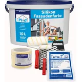 prinzstark Silikon Fassadenfarbe 10L Weiß matt für ca. 70m2 / Aussenfarbe wetterfest