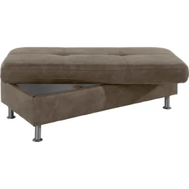 exxpo - sofa fashion Hocker Maretto Luxus-Microfaser 136 x 46 x 70 cm Blau/Grau