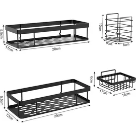 luxuskollektion Duschablage ohne Bohren, Wasserdichtes und Rostfreies Duschregal, 4