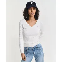GANT Zopfstrick V-Neck Pullover Beige XXL