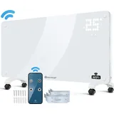 KESSER KESSER® Glaskonvektor Glasheizung Elektroheizkörper APP WiFi Funktion Inkl. Fernbedienung Elektroheizung Stand- oder ? Wand Heizung Heizkörper ? LCD-Display ? Timer 2500 Watt