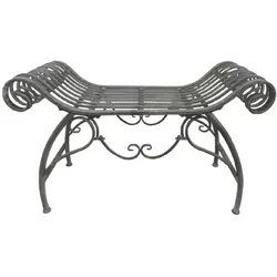 Lex Sitzbank Eisenbank Gartenbank Metallbank Gartenmöbel Antik Design Deko grau : Grau