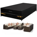 GARPROVM Gartenmöbel Abdeckung Wasserdicht, 350x260x90cm Gartenmöbel Abdeckplane Staubdicht Oxford Gewebe, Outdoor Sofa Tisch Möbelsets Abdeckhaube Schutzhülle für Loungemöbel
