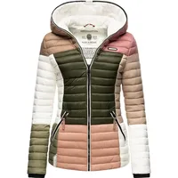 Navahoo Damen Übergangsjacke Colorblocking leichte Steppjacke mit Kapuze Multikulti Multicolour Naturals Gr. XS - XS