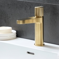 1-Loch Waschtischarmatur mit Push Button in Gold-Finish - Idro Hudson Reed