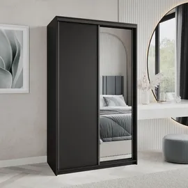 masseno Schwebetürenschrank TAVI 120 x 205 x 60 cm Schwarz