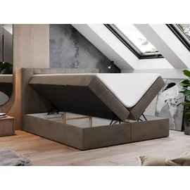 MKS Boxspringbett 160 x 200 cm H3 Braun