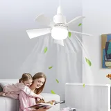 Bewinner Deckenventilator mit Beleuchtung und Fernbedienung - 3 Windgeschwindigkeiten Dimmbarer Glühbirnenventilator, Timer Deckenventilator mit Licht für Schlafzimmer Küche