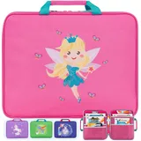 wonneklein TipToi Tasche – Organizer & Aufbewahrung für Bücher, Stift & Zubehör – stabile Transporttasche mit Fee Motiv – kompatibel mit TipToi & Edurino – Platz für bis zu 8 Bücher