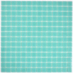 Mosani Bodenfliese Glasmosaik Mosaikfliese Türkisgrün Spots Dusche BAD WAND