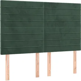 vidaXL Boxspringbett 140 x 200 cm Dunkelgrün