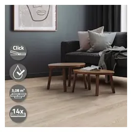 ML-Design PVC Bodenbelag Click Vinyl-Dielen, 122x18cm 3,08m Eiche Braun