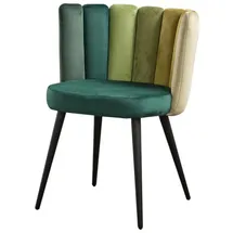 KAWOLA Stuhl JADA Esszimmerstuhl Velvet grün Fuß schwarz
