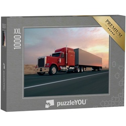 puzzleYOU Puzzle Puzzle 1000 Teile XXL „18-Rad-Lkw auf der Straße“, 1000 Puzzleteile, puzzleYOU-Kollektionen Trucks & LKW