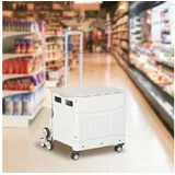 Homcom Einkaufstrolley klappbar weiß 52 x 48 x 100 cm