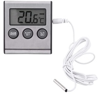 GOTOTOP Kühlschrank-Thermometer, digitales LCD-Kühlschrank-Gefrier-Thermometer wasserdichtes Kühlschrank-Thermometer mit gut lesbarer Anzeige und versenkbarem Ständer