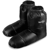 Tentock Gänse Daunen Socken Winter Daunen Booties Unisex Thermisch Daunen Pantoffeln Winddicht und Wasserdicht Warmes Bettschuhe Schuhwerk für Indoor/Zelt/Schlafsack(schwarz L) - Medium