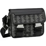 Lacoste Umhängetasche The Blend Messenger Bag Monogramm Noir Gris Grau Herren