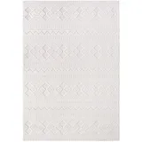 Teppich In-/Outdoor Kurzflor Tiefenstruktur Polypropylen Balkon Creme Rechteckig 160x230 | Kadima Design