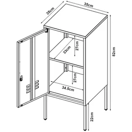 [en.casa] Nachttisch, Hausjärvi 2er Set Schwarz
