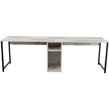 HANAH Home Zeitgemäßer und praktischer Schreibtisch, Freesia, Schwarz, 240 x 74 x 60 | 100% melaminbeschichtete Spanplatte | perfekt für modernes Homeoffice & Arbeitszimmer, Elegantes & funktionales Design