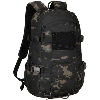 HUNTVP 25L Taktischer Rucksack 1000D Nylon Tactical Daypack Bundeswehr Wanderrucksack MOLLE Kampfrucksack Wasserabweisend für Herren Damen Uni Reise Sport Outdoor Klettern Camping,Camo