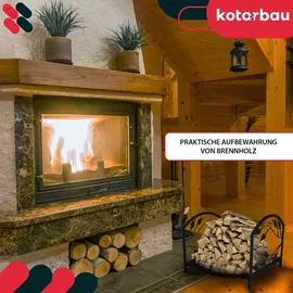 KOTARBAU Kaminholzständer Metall 40 x 37 x 31 cm Schwarz