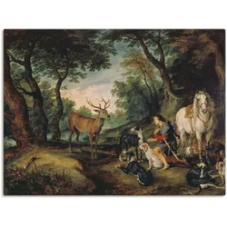 Artland Wandbild »Der heilige Hubertus.«, Mann, (1 St.), als Leinwandbild, Poster in verschied. Größen Artland Farbe Bild(er): grün