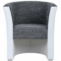 Cocktailsessel - weiß-grau - 76 cm hoch Clubsessel Loungesessel Sessel