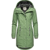 Peak Time Regenjacke L60042 stylisch taillierter Regenmantel für Damen grün L (40)