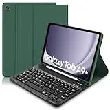 Hofsos Tastatur Hülle für Samsung Galaxy Tab A9+/ A9 Plus 2023 11 Zoll(SM-X210/X216/X218), Abnehmbar Deutsches QWERTZ Bluetooth Tastatur Schutzhülle mit Pencil Halter für Galaxy Tab A9 Plus,Dunkelgrün